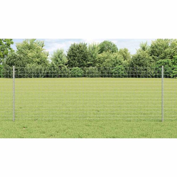 Eingebetteter Zaunpfosten 22 stk. Silber 120 cm