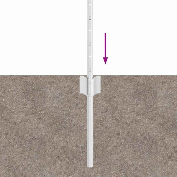 Zaunpfosten 44 Stück U-Kanal Silber 120 cm Stahl