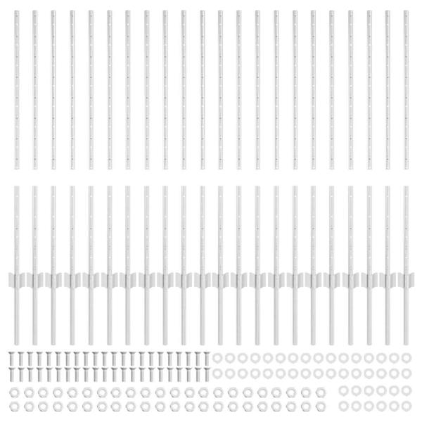 Zaunpfosten 44 Stück U-Kanal Silber 140 cm Stahl