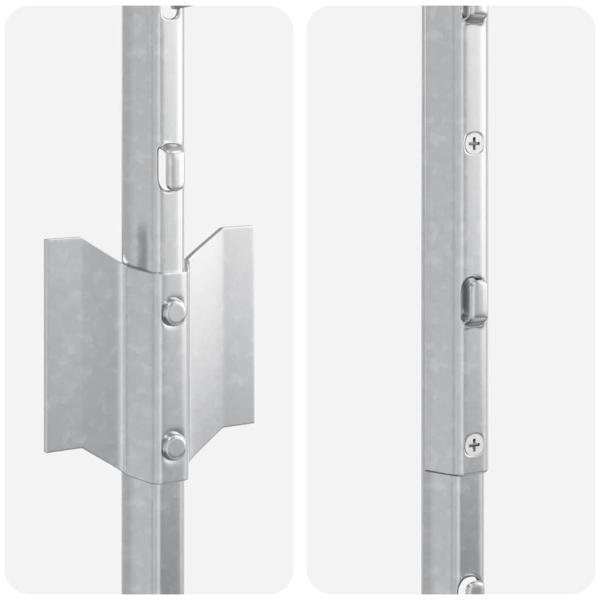 Zaunpfosten 44 Stk U-Kanal Silber 160 cm Stahl