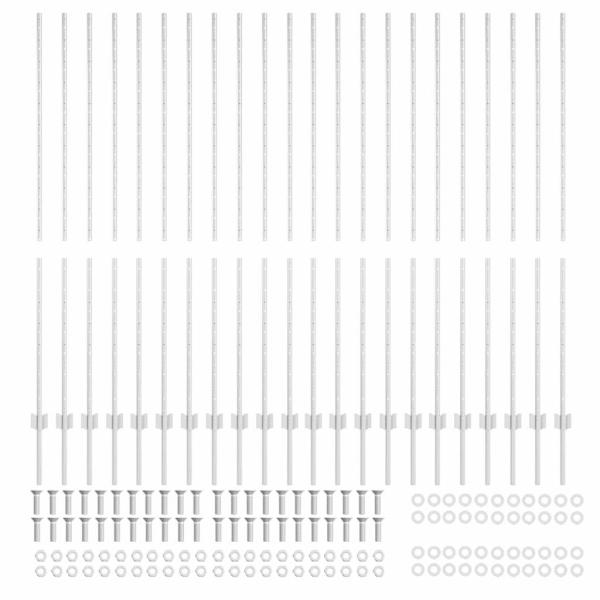 Zaunpfosten 44 Stück U-Kanal Silber 200 cm Stahl