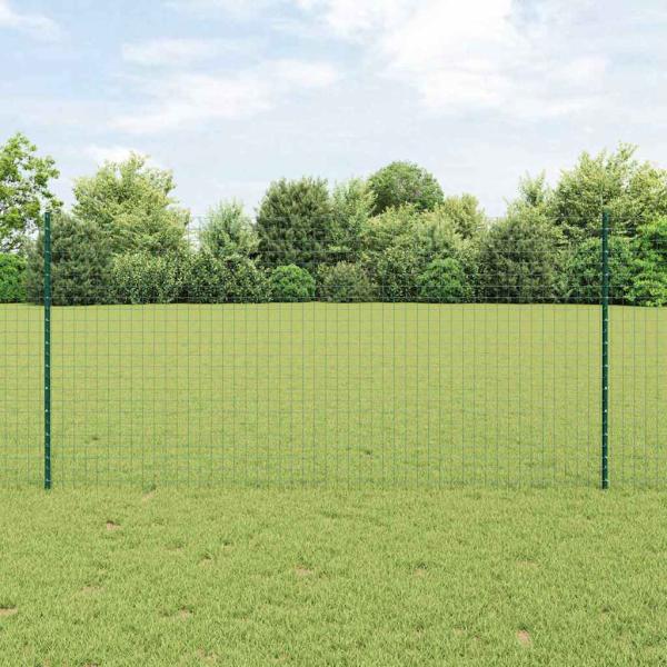 ARDEBO.de - Euro-Zaun mit Pfosten 10 x 1,2 m PVC-beschichteter Stahl Grün