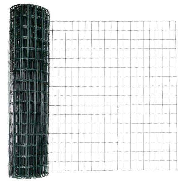 Euro-Zaun mit Pfosten 10 x 1,4 m PVC-beschichteter Stahl Grün