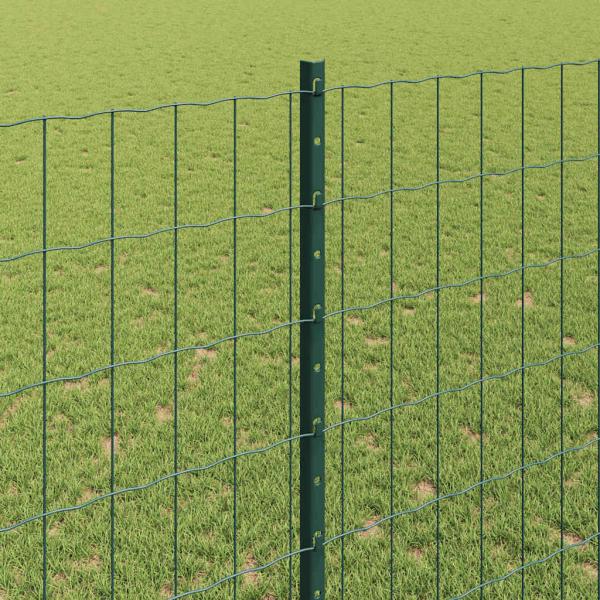 Euro-Zaun mit Pfosten 10 x 1,4 m PVC-beschichteter Stahl Grün