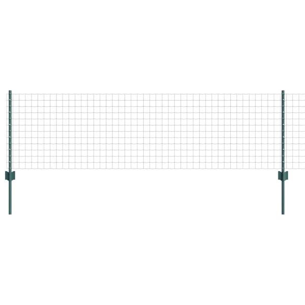 Euro Zaun mit 11 U-Pfosten Grün 0,6x25 m Stahl