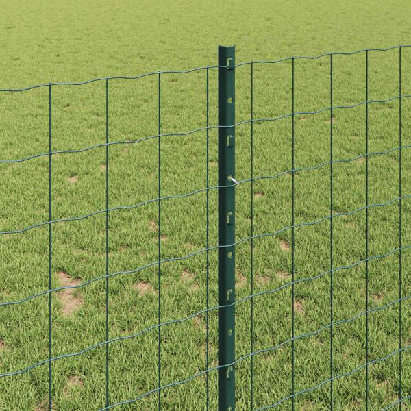 ARDEBO.de - Gartenzaunset Set aus 2 Grün Pulverbeschichteter Stahl 10 x 1 m