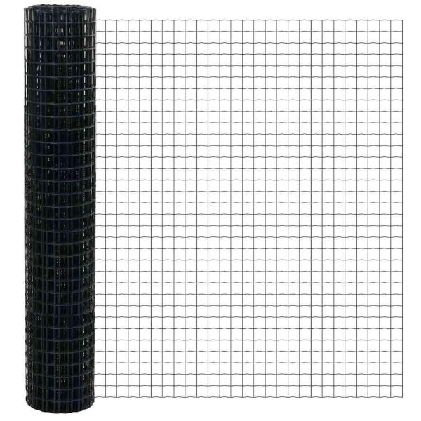 Eurozaun mit 10 U-Pfosten Grau 1.6x10 m Stahl