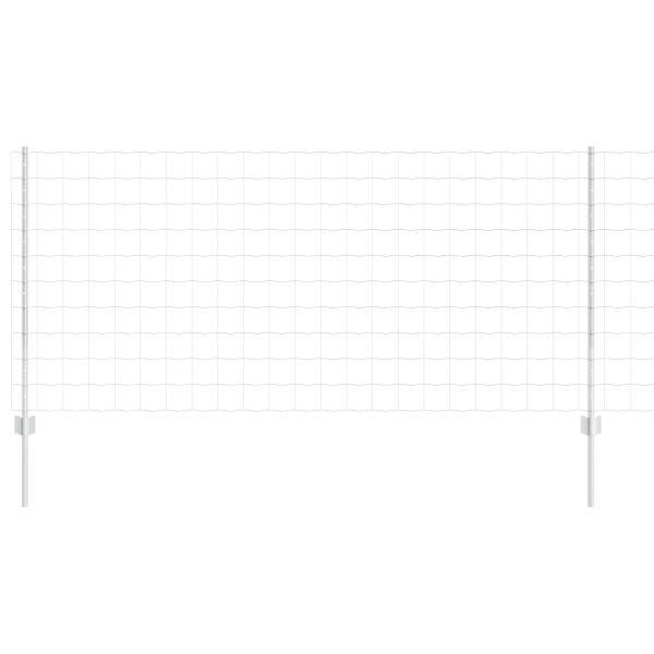 ARDEBO.de - Euro Zaun mit 10 U Pfosten Silber 1x10 m Stahl