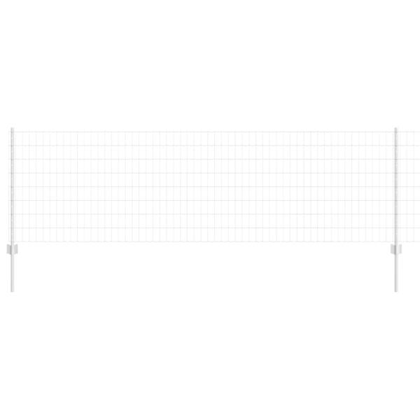 Euro-Zaun mit 11 U-Posten Silber 0.8x25 m Stahl