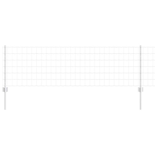 Eurozaun mit 11 U-Pfosten Silber 0,6x50 m Stahl