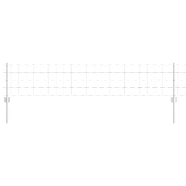 Euro-Zaun mit 11 U-Posten Silber 0.4 x 50 m Stahl