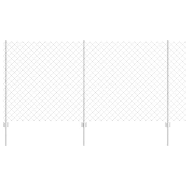 Maschendrahtzaun mit 20 U-Pfosten Silber 1.2x10 m Stahl