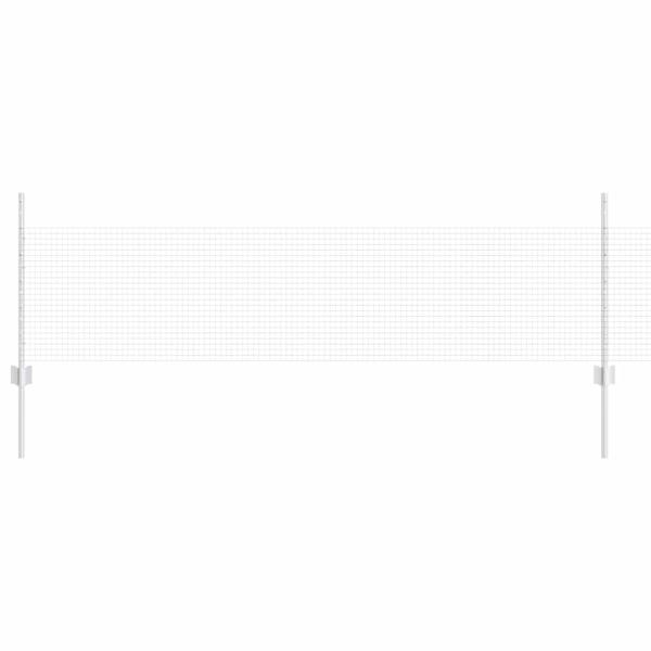 Schweißdrahtzaun mit 22 U-Pfosten Silber 0,5x50 m Stahl