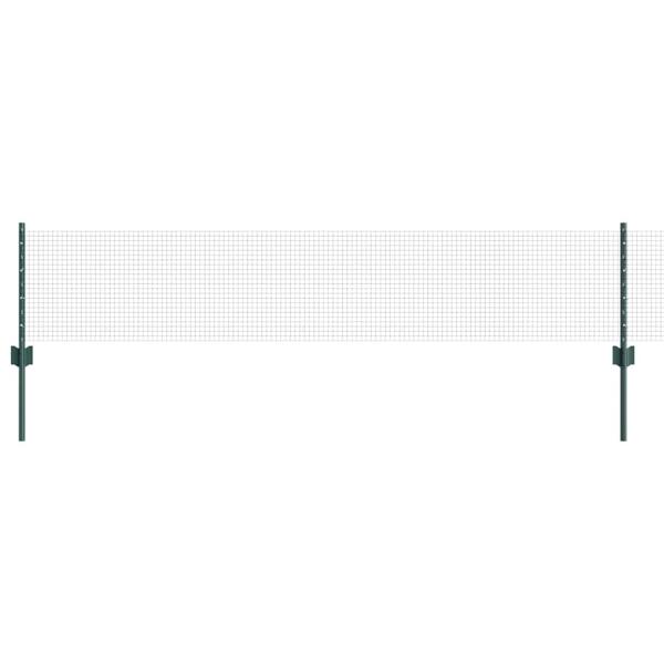Geschweißter Drahtzaun mit 11 U-Posten Grün 0.4x25 m Stahl