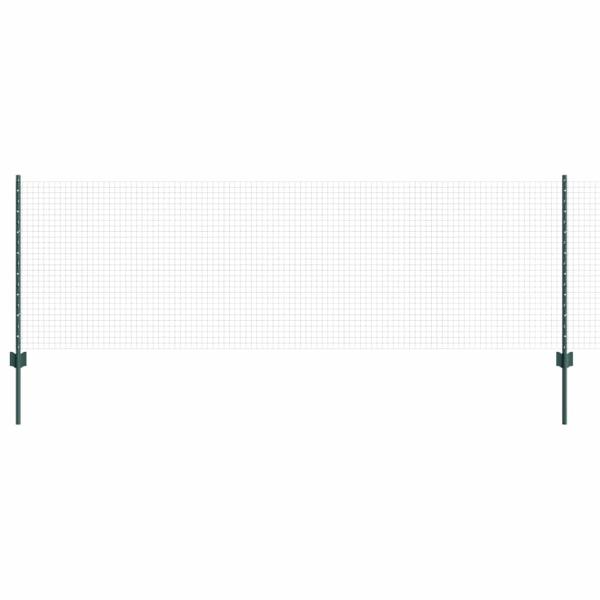 Geschweißter Drahtzaun mit 11 U-Pfosten Grün 0,8x25 m Stahl