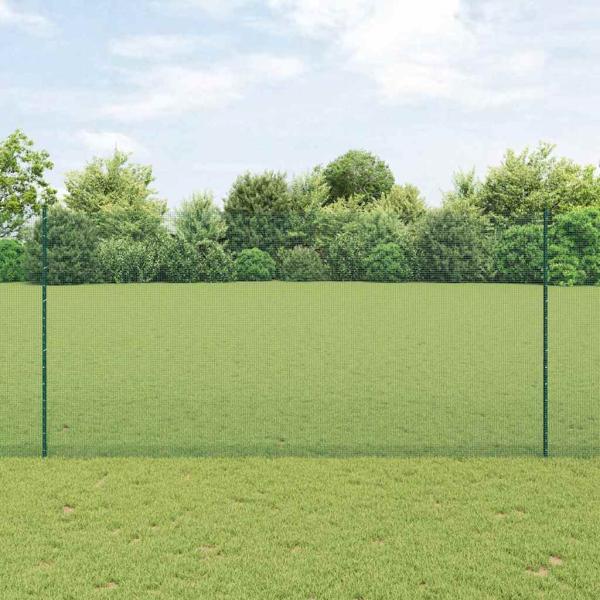 ARDEBO.de - Geschweißter Drahtzaun mit 11 U-Posts Grün 1,5x25 m Stahl