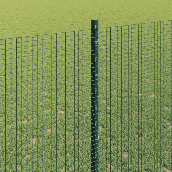 Geschweißter Drahtzaun mit 11 U-Posts Grün 1,5x25 m Stahl