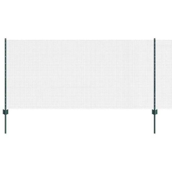 Geschweißter Drahtzaun mit 22 U-Posten Grün 1x50 m Stahl