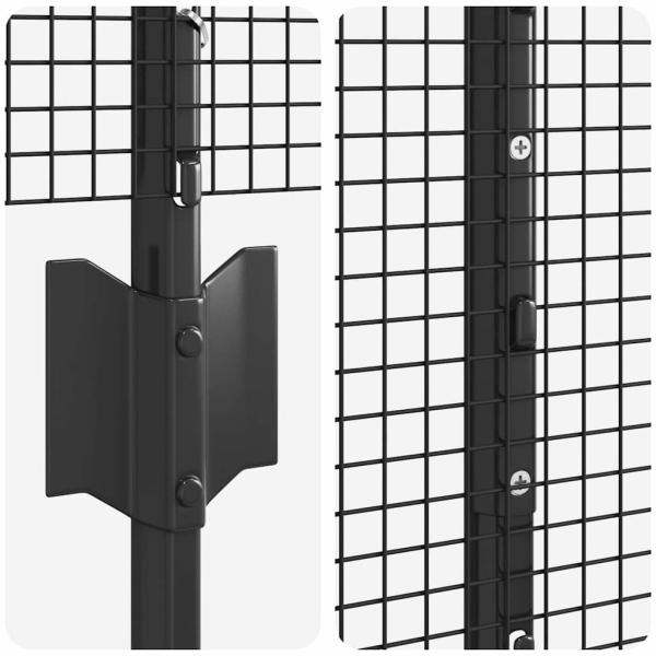 Geschweißter Drahtzaun mit 22 U-Posten Grau 1,2x25 m Stahl