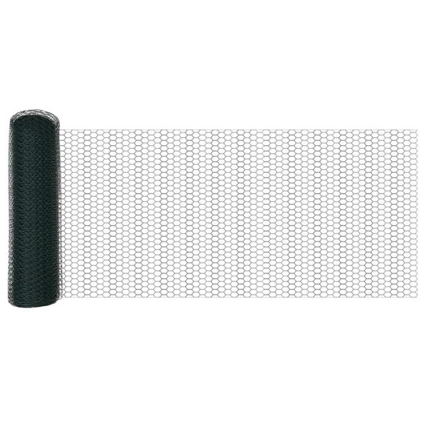 Zaunpfosten 11 Stück U-Channel Grün 80 cm Stahl, Sechseckzaun Grün 0,8x100 m Stahl