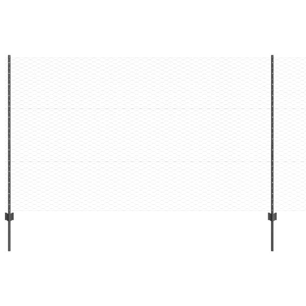 Zaunpfosten 10 Stück U-Kanal Grau 140 cm Stahl, Hexagonzaun Grau 1.4x10 m Stahl