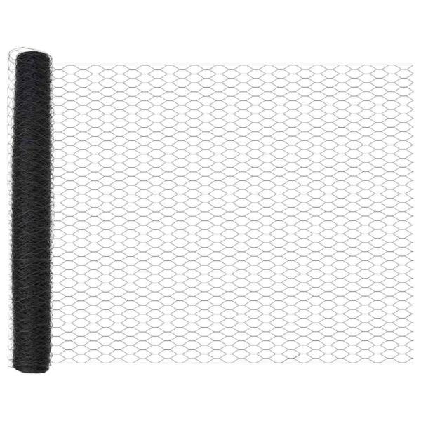 Zaunpfosten 10 Stück U-Kanal Grau 140 cm Stahl, Hexagonzaun Grau 1.4x10 m Stahl