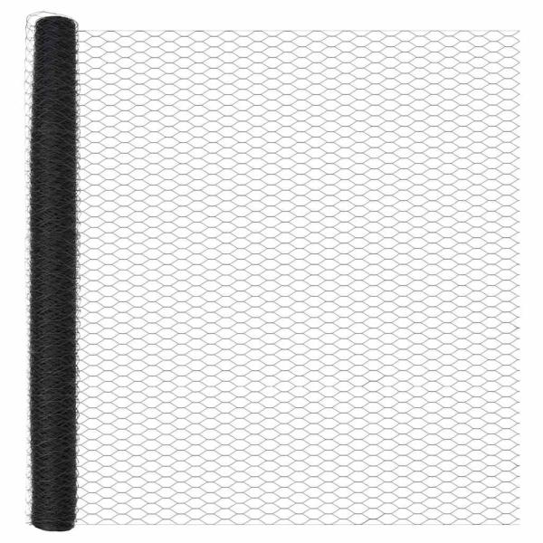 Zaunpfosten 22 Stk. U-Channel Grau 160 cm Stahl, Sechseck-Zaun Grau 1.6x25 m Stahl