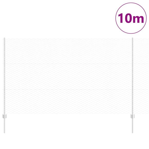 Zaunpfosten 10 Stück U-Kanal 140 cm verzinkter Stahl, Sechseckzaun 1,4x10 m verzinkter Stahl