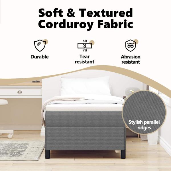 Boxspringbett Hellgrau Cordstoff