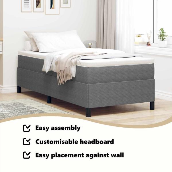 Boxspringbett Hellgrau Cordstoff
