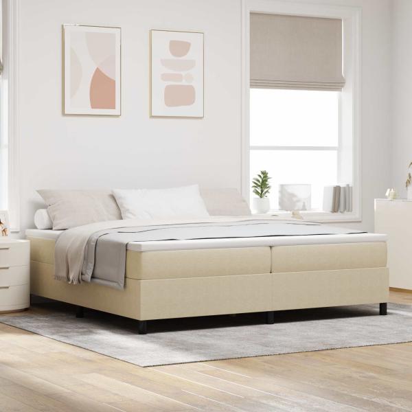 Boxspringbett Hellgrün Grau 200x200 cm Cordstoff
