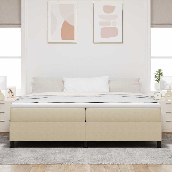 Boxspringbett Hellgrün Grau 200x200 cm Cordstoff