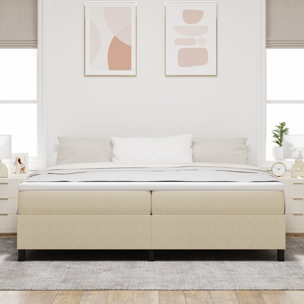 Boxspringbett Hellgrün Grau 200x200 cm Cordstoff