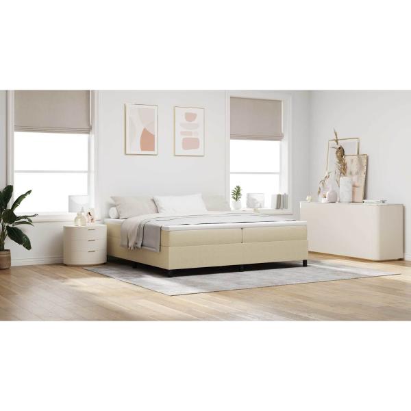 Boxspringbett Hellgrün Grau 200x200 cm Cordstoff