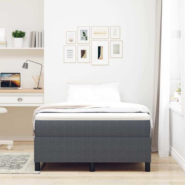 Boxspringbett mit Matratze Dunkelgrau Kleines Doppelbett Cordstoff