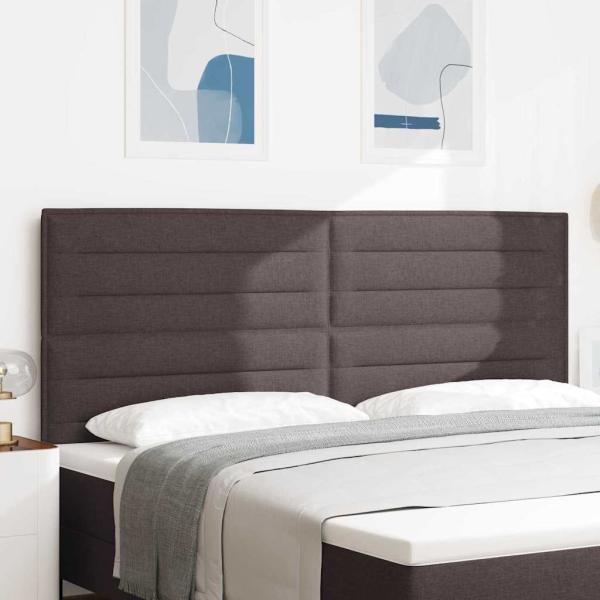 ARDEBO.de - Kopfteile Linien Design Dunkelbraun 200 cm Stoff