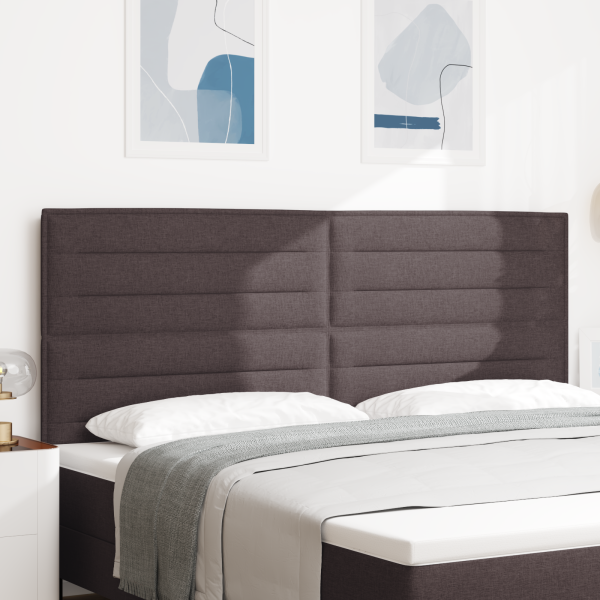 Kopfteile Linien Design Dunkelbraun 200 cm Stoff