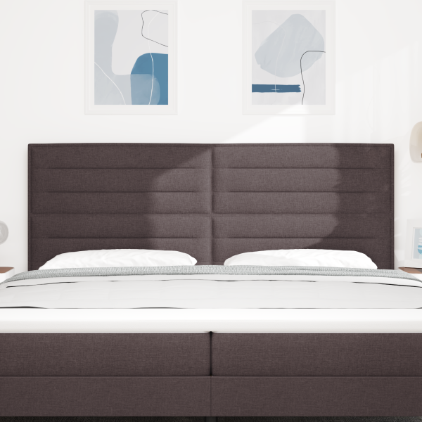 Kopfteile Linien Design Dunkelbraun 200 cm Stoff