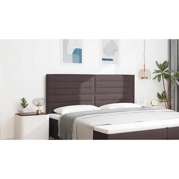 Kopfteile Linien Design Dunkelbraun 200 cm Stoff