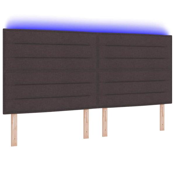Kopfteile Linien Design Dunkelbraun 200 cm Stoff