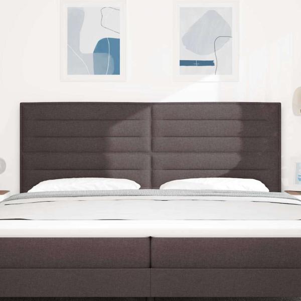 Kopfteile Linien Design Dunkelbraun 200 cm Stoff