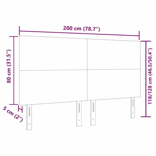 Kopfteil Einfarbig Hellgrau 200 cm Cordstoff