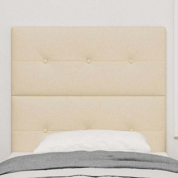 Kopfteil mit Knopfheftung Creme 80 cm Stoff