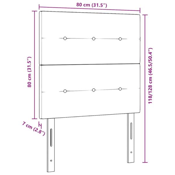 Kopfteil mit Knopfheftung Creme 80 cm Stoff