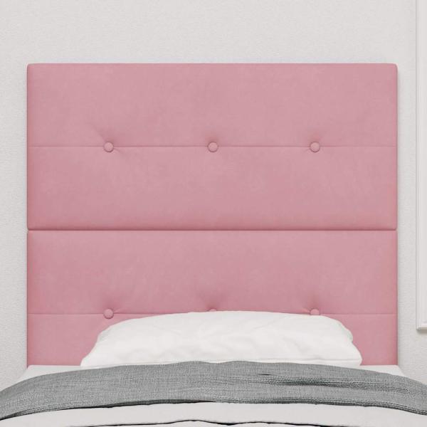 Kopfteil mit Knopfheftung Rosa 80 cm Samt