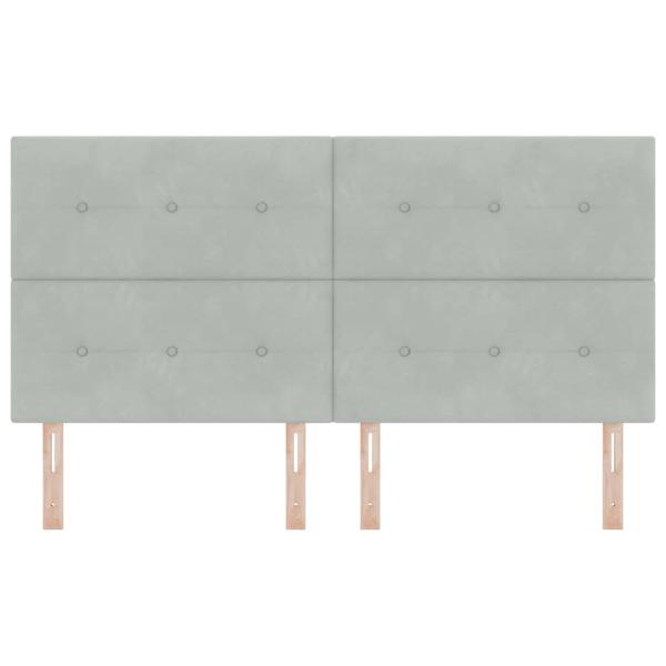 Kopfteil mit Knopfheftung Hellgrau 180 cm Samt