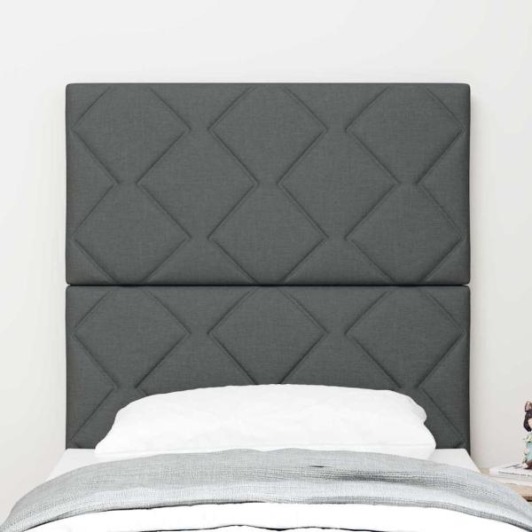 Kopfteil Diamantblock Design Dunkelgrau 80 cm Stoff, Kopfteil Diamantblock Design Dunkelgrau 160 cm Stoff