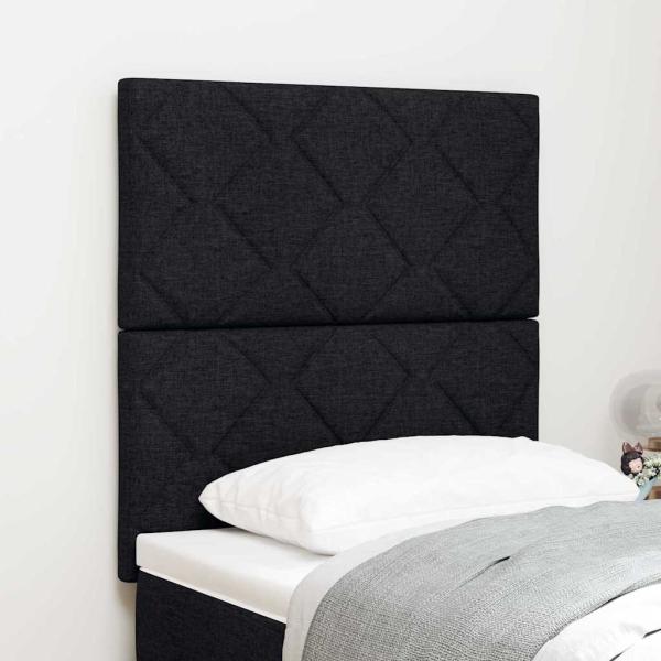 ARDEBO.de - Kopfteil mit Diamantblockmuster Schwarz 80 cm Stoff, Kopfteil mit Diamantblockmuster Schwarz 160 cm Stoff