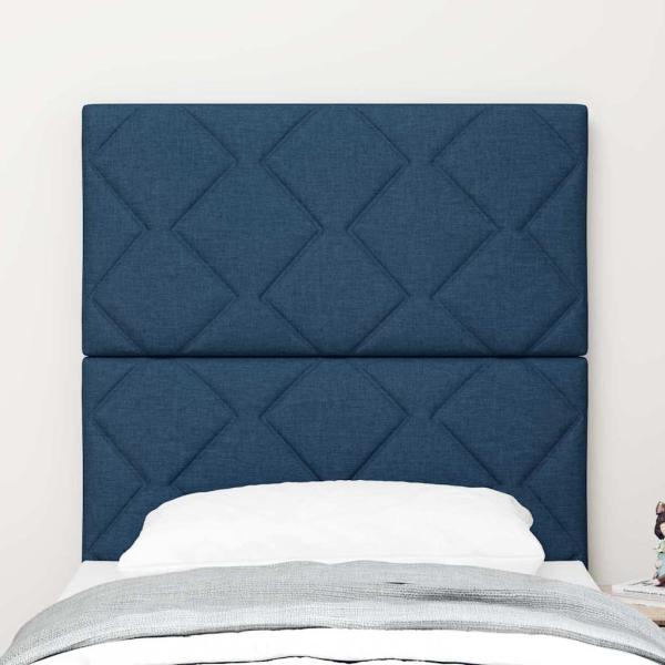 Kopfteil Design mit Diamantblöcken Blau 80 cm Stoff, Kopfteil Design mit Diamantblöcken Blau 160 cm Stoff