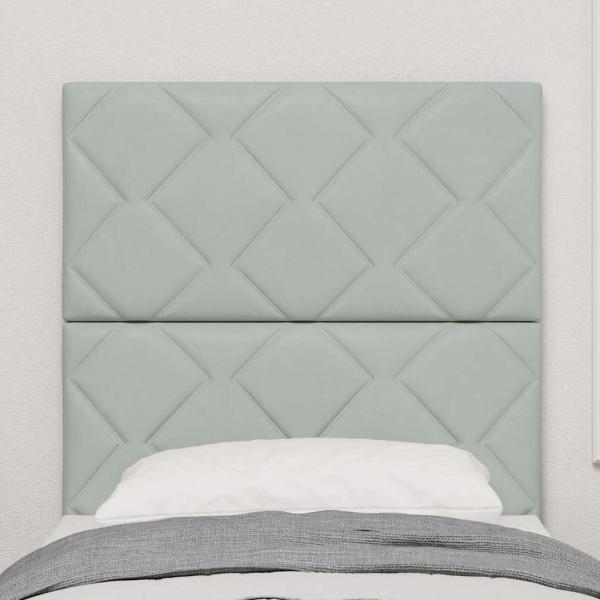 Kopfteil Diamantblock Design Hellgrau 80 cm Samt, Kopfteil Diamantblock Design Hellgrau 160 cm Samt